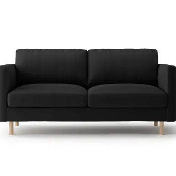 Canapea 2 locuri, Eden, Micadoni, 146x92x90 cm, catifea, negru imagine