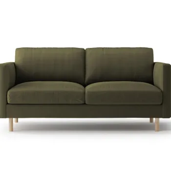 Canapea 2 locuri, Eden, Micadoni, 146x92x90 cm, catifea, verde muschi melanj imagine