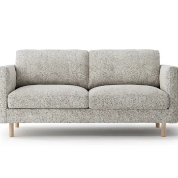 Canapea 2 locuri, Eden, Micadoni, 146x92x90 cm, tesatura structurata, bej melange imagine