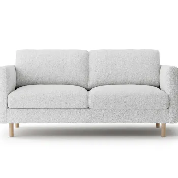 Canapea 2 locuri, Eden, Micadoni, 146x92x90 cm, tesatura structurata, gri deschis melanj imagine