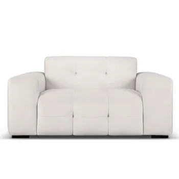 Canapea 2 locuri, Kendal, Micadoni Home, BL, 156x103x79 cm, catifea, gri deschis imagine