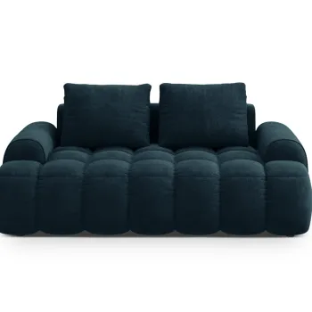 Canapea 2 locuri, Linz, Cosmopolitan Design, 175x100x84 cm, catifea, albastru petrol inchis imagine