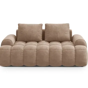 Canapea 2 locuri, Linz, Cosmopolitan Design, 175x100x84 cm, catifea, bej inchis imagine