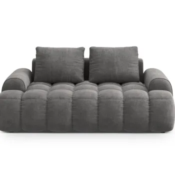 Canapea 2 locuri, Linz, Cosmopolitan Design, 175x100x84 cm, catifea, gri imagine