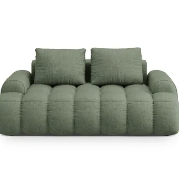 Canapea 2 locuri, Linz, Cosmopolitan Design, 175x100x84 cm, tesatura structurata, verde oliv inchis imagine