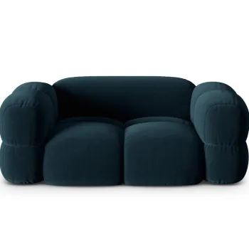 Canapea 2 locuri, Loretto, Cosmopolitan Design, 180x100x68 cm, catifea, albastru petrol inchis imagine