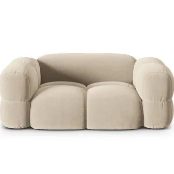 Canapea 2 locuri, Loretto, Cosmopolitan Design, 180x100x68 cm, catifea, bej deschis imagine
