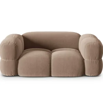 Canapea 2 locuri, Loretto, Cosmopolitan Design, 180x100x68 cm, catifea, bej inchis imagine