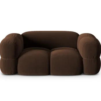 Canapea 2 locuri, Loretto, Cosmopolitan Design, 180x100x68 cm, catifea, ciocolata imagine