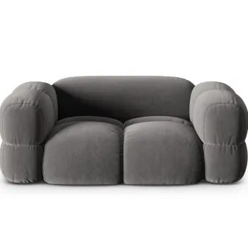 Canapea 2 locuri, Loretto, Cosmopolitan Design, 180x100x68 cm, catifea, gri imagine