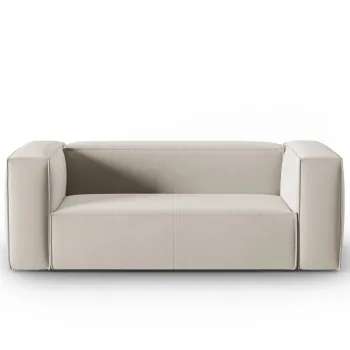 Canapea 2 locuri, Mackay, Cosmopolitan Design, 150x94x73 cm, catifea, bej deschis imagine