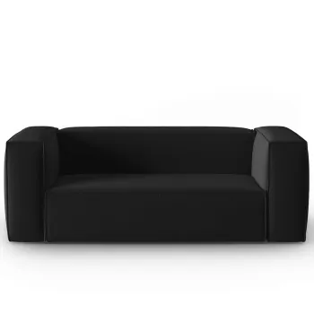 Canapea 2 locuri, Mackay, Cosmopolitan Design, 150x94x73 cm, catifea, negru imagine