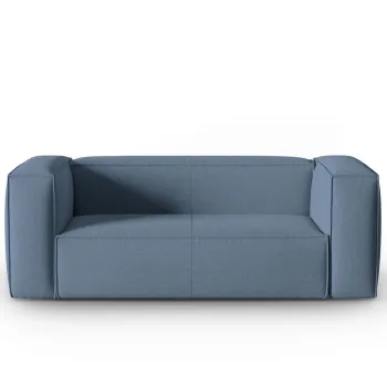 Canapea 2 locuri, Mackay, Cosmopolitan Design, 150x94x73 cm, catifea tricotata, albastru jeans imagine