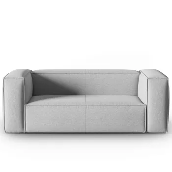 Canapea 2 locuri, Mackay, Cosmopolitan Design, 150x94x73 cm, catifea tricotata, gri imagine