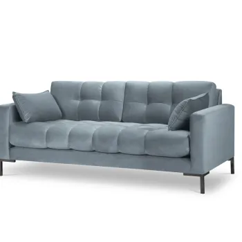 Canapea 2 locuri, Mamaia, Micadoni Home, BL, 152x92x75 cm, catifea, albastru deschis imagine