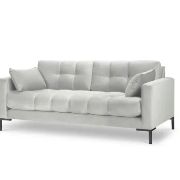 Canapea 2 locuri, Mamaia, Micadoni Home, BL, 152x92x75 cm, catifea, argintiu imagine