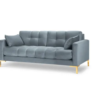 Canapea 2 locuri, Mamaia, Micadoni Home, GL, 152x92x75 cm, catifea, albastru deschis imagine