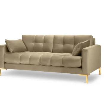 Canapea 2 locuri, Mamaia, Micadoni Home, GL, 152x92x75 cm, catifea, bej imagine
