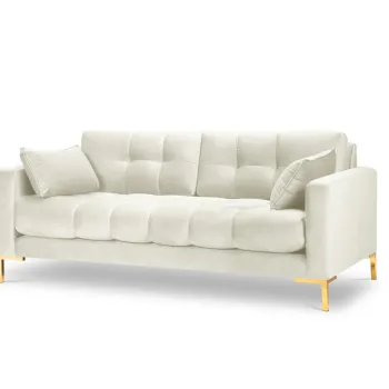 Canapea 2 locuri, Mamaia, Micadoni Home, GL, 152x92x75 cm, catifea, bej deschis imagine