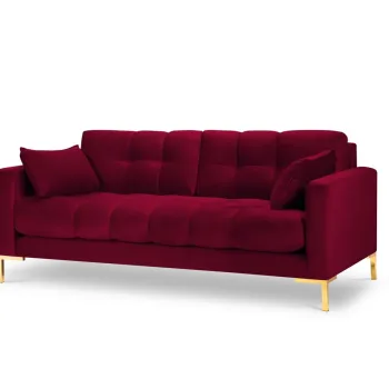 Canapea 2 locuri, Mamaia, Micadoni Home, GL, 152x92x75 cm, catifea, rosu imagine