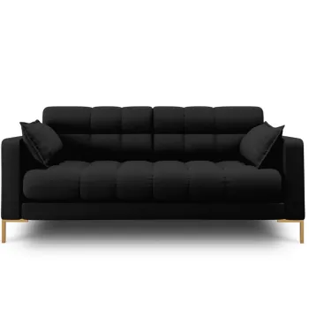 Canapea 2 locuri, Mamaia, Micadoni Home, GL, 152x92x75 cm, tesatura tip twill, negru imagine