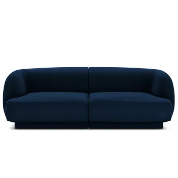 Canapea 2 locuri, Miley, Micadoni Home, BL, 184x85x74 cm, catifea, albastru regal imagine