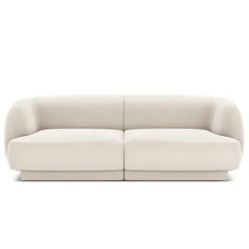 Canapea 2 locuri, Miley, Micadoni Home, BL, 184x85x74 cm, catifea, bej deschis imagine