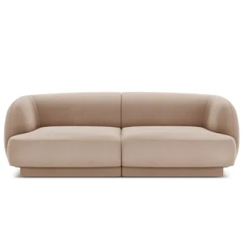 Canapea 2 locuri, Miley, Micadoni Home, BL, 184x85x74 cm, catifea, cappuccino imagine