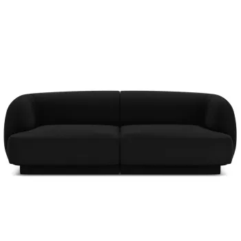 Canapea 2 locuri, Miley, Micadoni Home, BL, 184x85x74 cm, catifea, negru imagine
