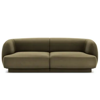 Canapea 2 locuri, Miley, Micadoni Home, BL, 184x85x74 cm, catifea, verde imagine