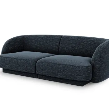 Canapea 2 locuri, Miley, Micadoni Home, BL, 184x85x74 cm, poliester chenille, albastru regal imagine