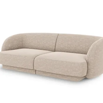 Canapea 2 locuri, Miley, Micadoni Home, BL, 184x85x74 cm, poliester chenille, bej imagine