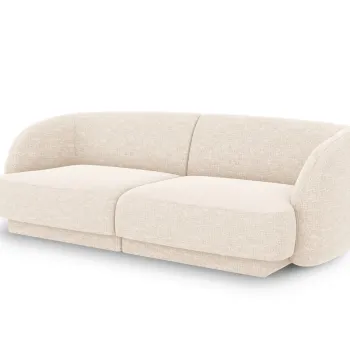 Canapea 2 locuri, Miley, Micadoni Home, BL, 184x85x74 cm, poliester chenille, bej deschis imagine