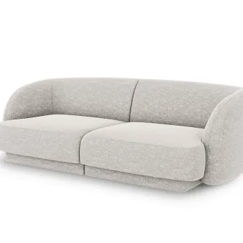 Canapea 2 locuri, Miley, Micadoni Home, BL, 184x85x74 cm, poliester chenille, gri deschis imagine