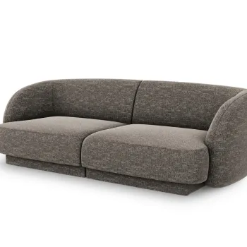 Canapea 2 locuri, Miley, Micadoni Home, BL, 184x85x74 cm, poliester chenille, gri imagine