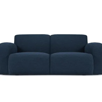 Canapea 2 locuri, Molino-101, Micadoni Home, 170x95x72 cm, tesatura boucle, albastru inchis imagine