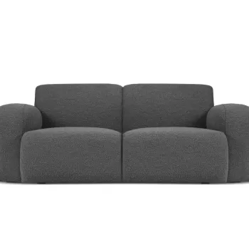 Canapea 2 locuri, Molino-101, Micadoni Home, 170x95x72 cm, tesatura boucle, gri inchis imagine