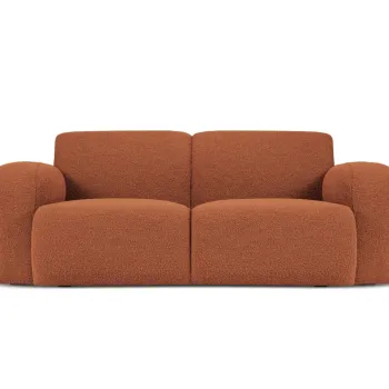 Canapea 2 locuri, Molino-101, Micadoni Home, 170x95x72 cm, tesatura boucle, maro imagine