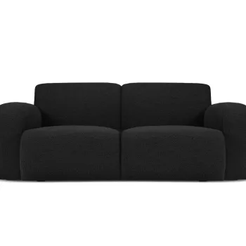 Canapea 2 locuri, Molino-101, Micadoni Home, 170x95x72 cm, tesatura boucle, negru imagine