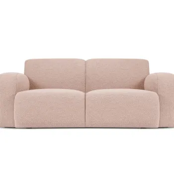 Canapea 2 locuri, Molino-101, Micadoni Home, 170x95x72 cm, tesatura boucle, roz pudra imagine