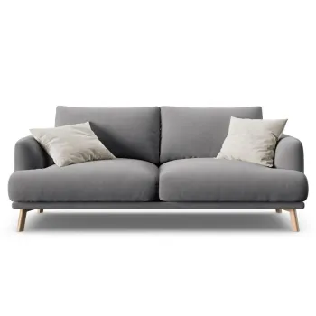 Canapea 2 locuri, Naomi, Micadoni Home, 170x95x75 cm, catifea, gri imagine