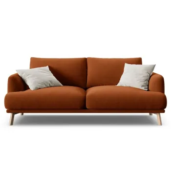 Canapea 2 locuri, Naomi, Micadoni Home, 170x95x75 cm, catifea, teracota imagine