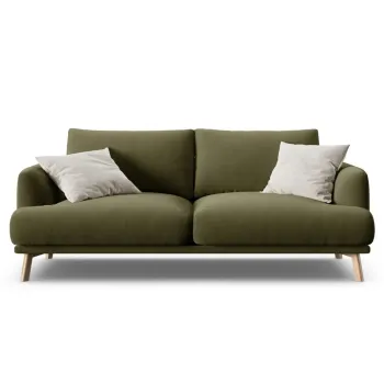 Canapea 2 locuri, Naomi, Micadoni Home, 170x95x75 cm, catifea, verde imagine