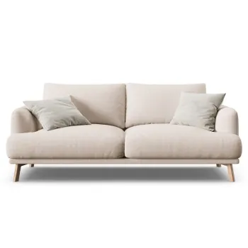 Canapea 2 locuri, Naomi, Micadoni Home, 170x95x75 cm, tesatura structurata, bej imagine