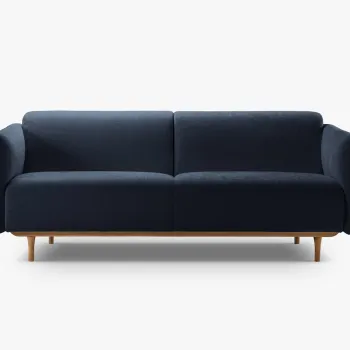 Canapea 2 locuri, Noomi-215, Micadoni Home, 162x94x75 cm, tesatura structurata chenille, albastru navy imagine