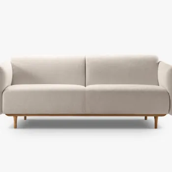 Canapea 2 locuri, Noomi-215, Micadoni Home, 162x94x75 cm, tesatura structurata chenille, bej imagine