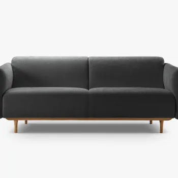 Canapea 2 locuri, Noomi-215, Micadoni Home, 162x94x75 cm, tesatura structurata chenille, grafit imagine