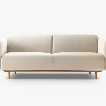 Canapea 2 locuri, Noomi-88, Micadoni Home, 162x94x75 cm, catifea, bej imagine