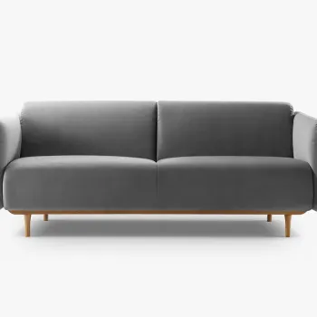 Canapea 2 locuri, Noomi-88, Micadoni Home, 162x94x75 cm, catifea, gri imagine