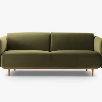 Canapea 2 locuri, Noomi-88, Micadoni Home, 162x94x75 cm, catifea, verde moss melange imagine